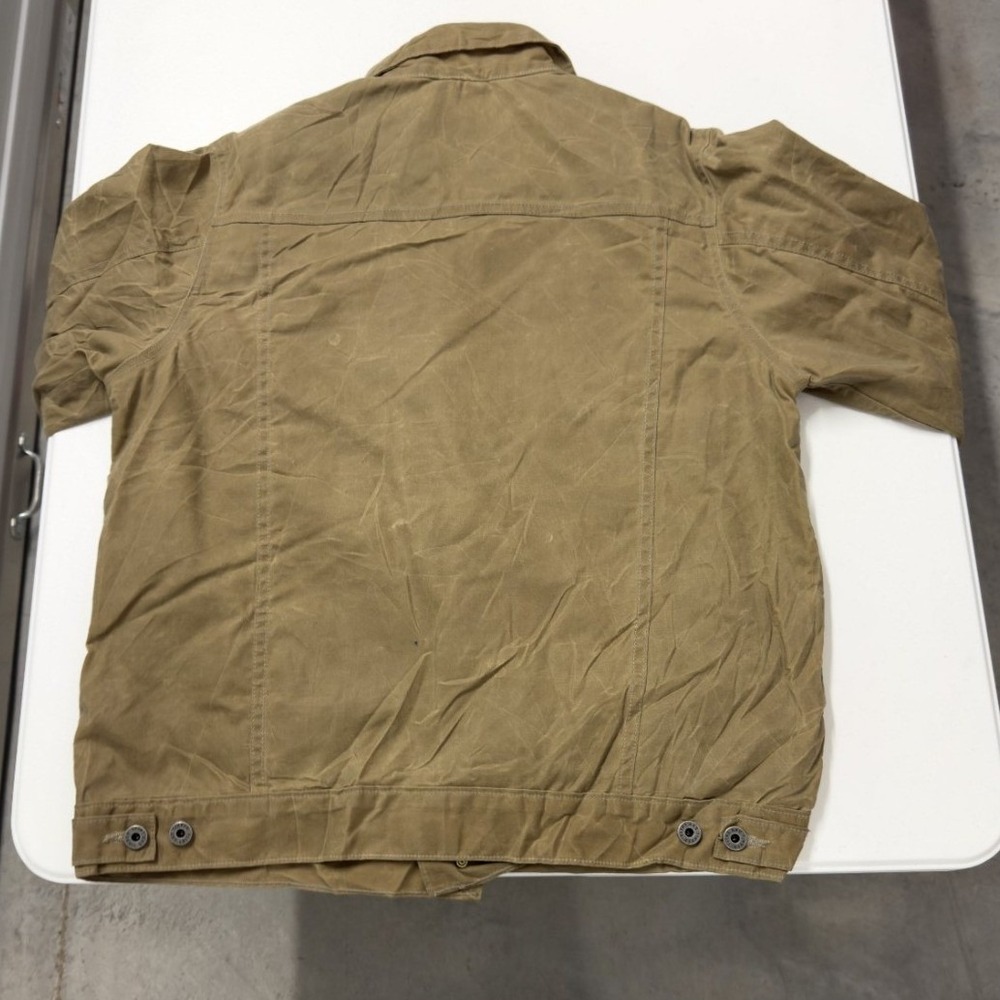 Flint and Tinder Flannel-Lined Waxed trucker Jacket Tan Mens Large Made in USA - Picture 7 of 10